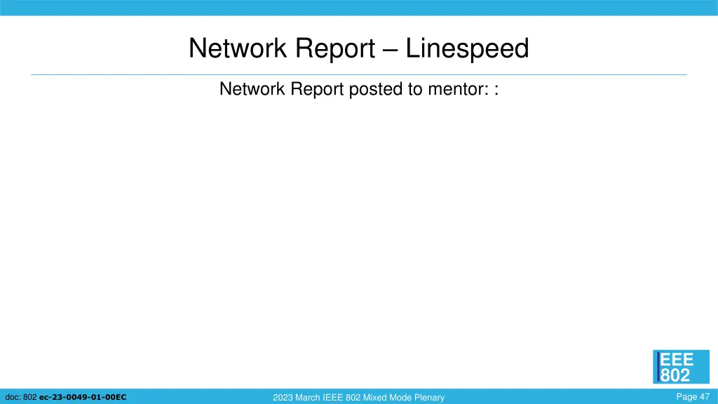 network report linespeed