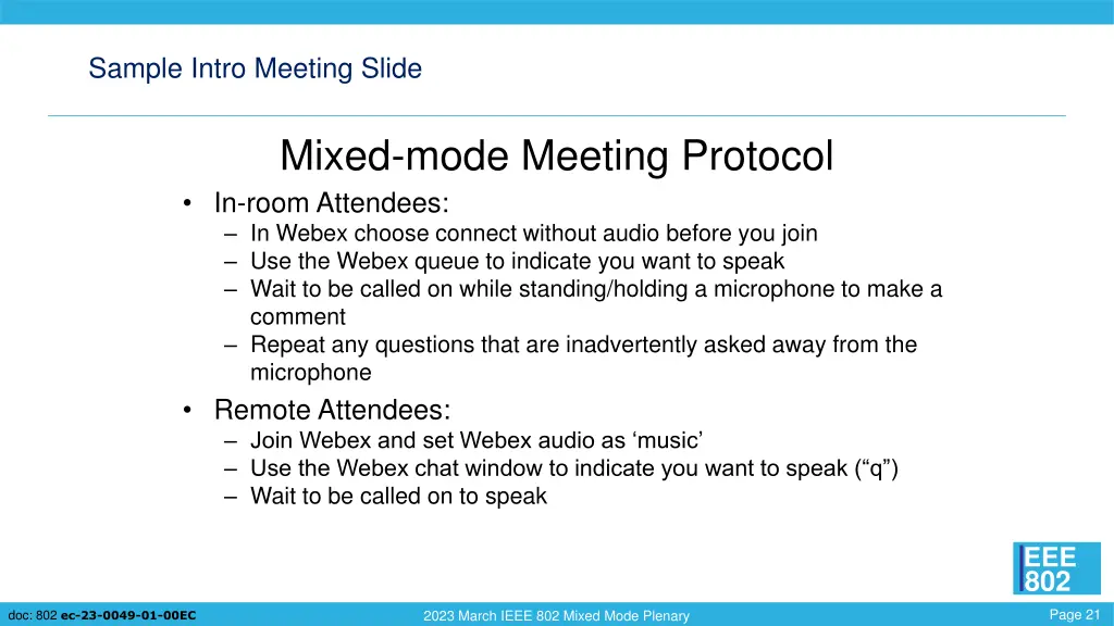 sample intro meeting slide