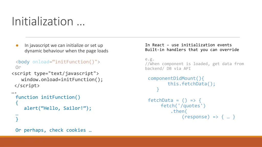 initialization