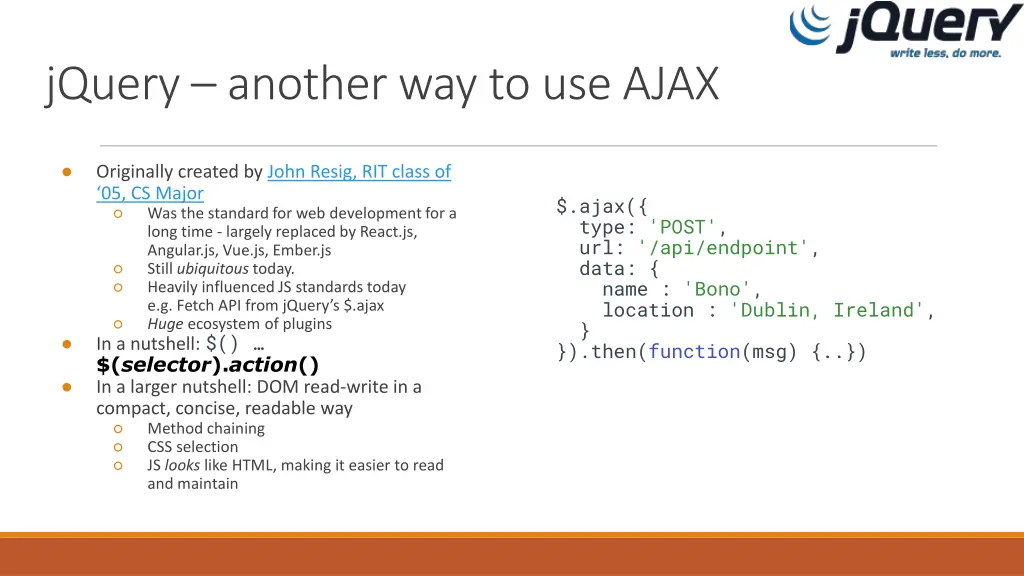 jquery another way to use ajax