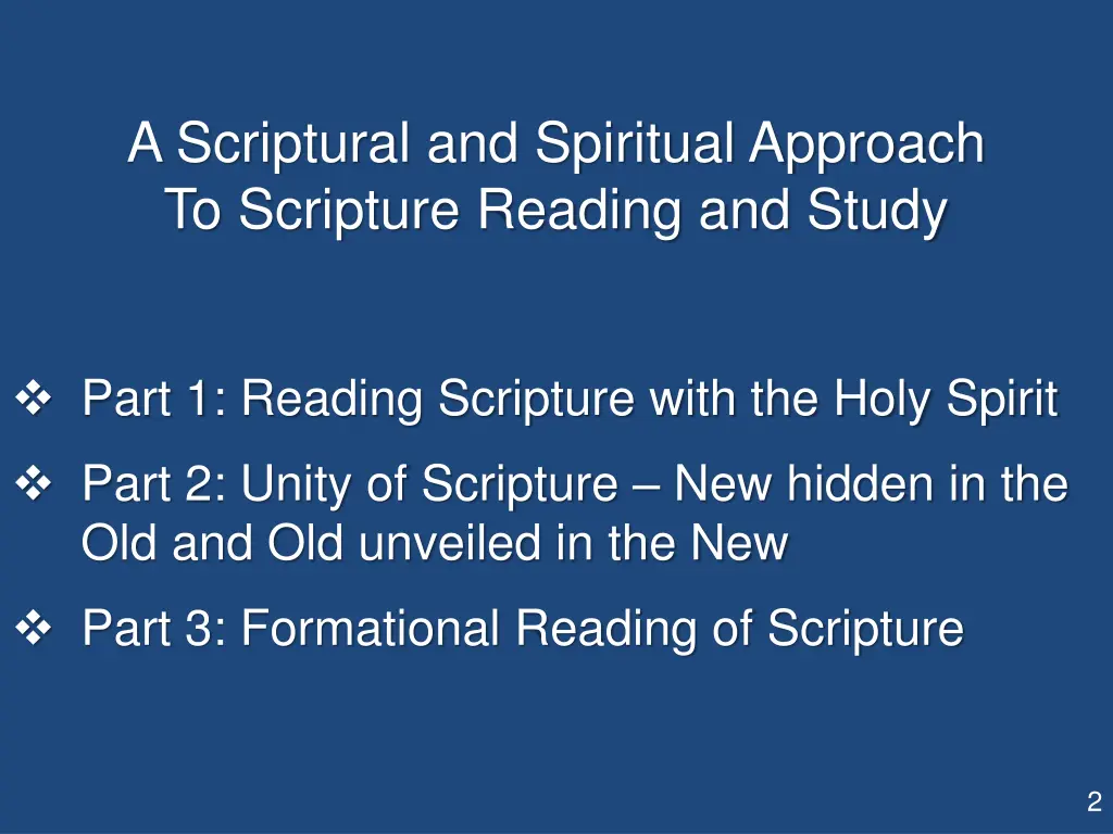 a scriptural and spiritual approach to scripture