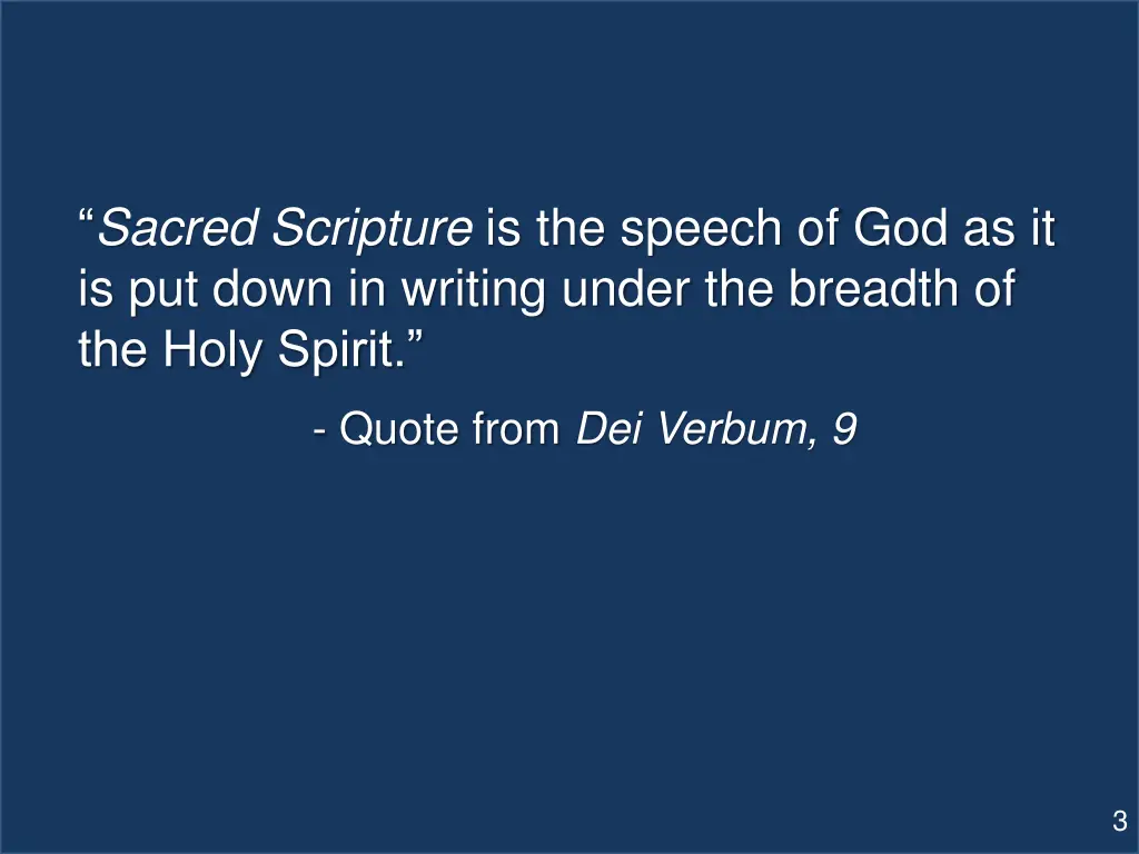 sacred scripture is the speech 1