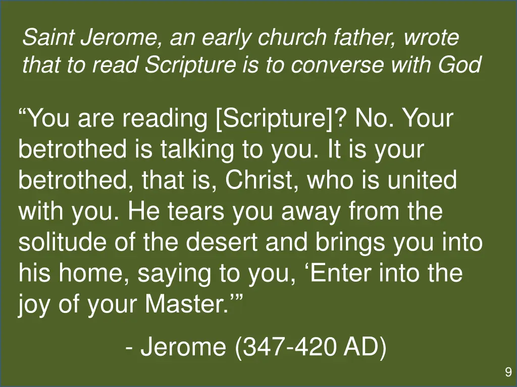 saint jerome an early church father wrote that