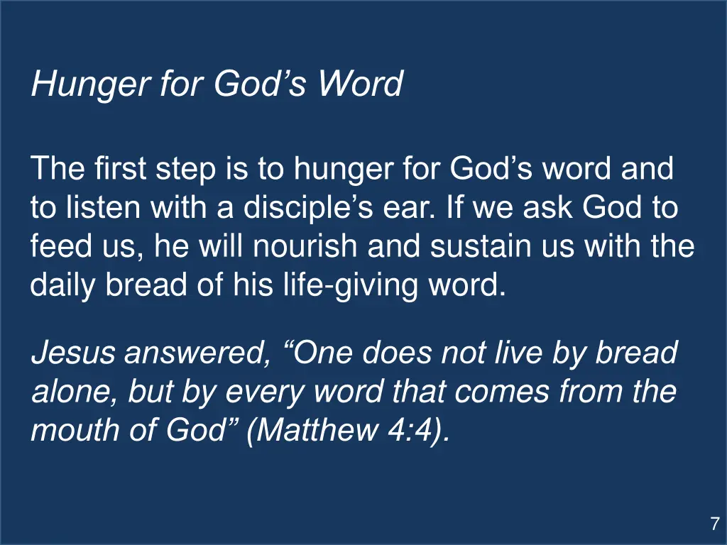scripture study listening to god s word hunger