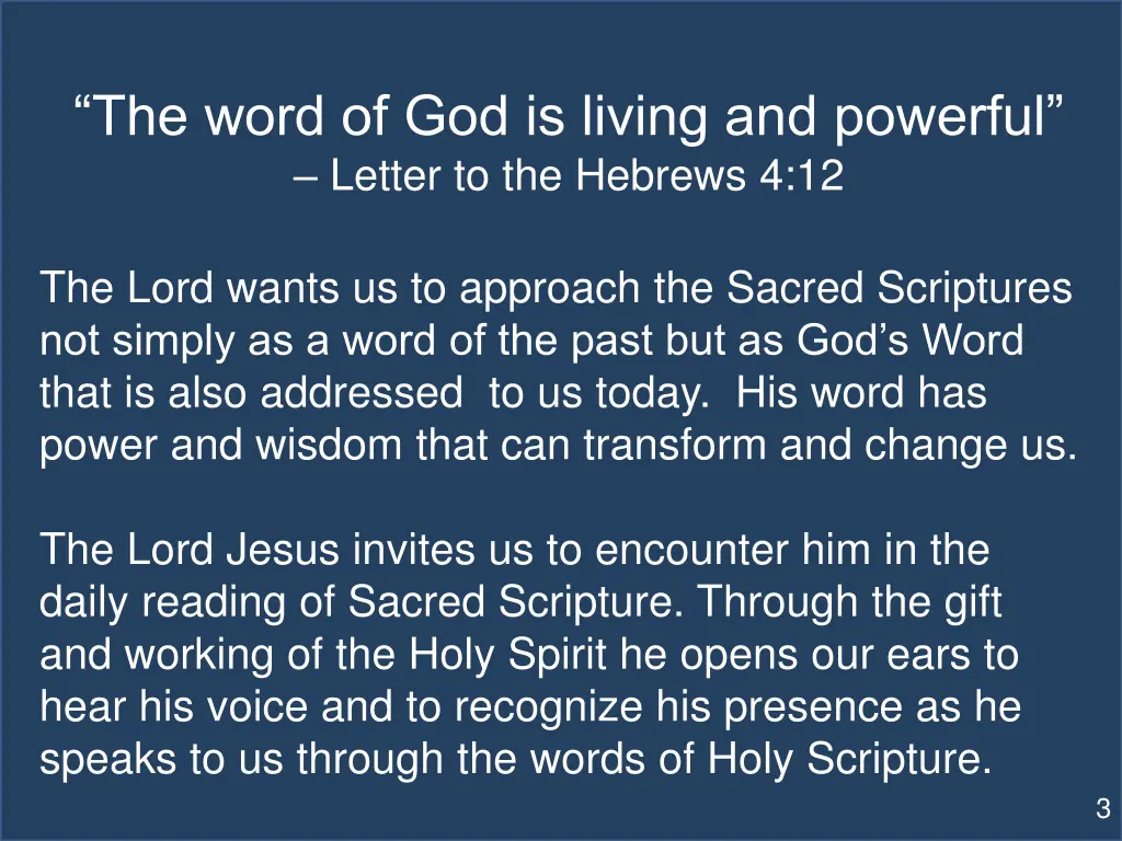 the word of god is living and powerful letter