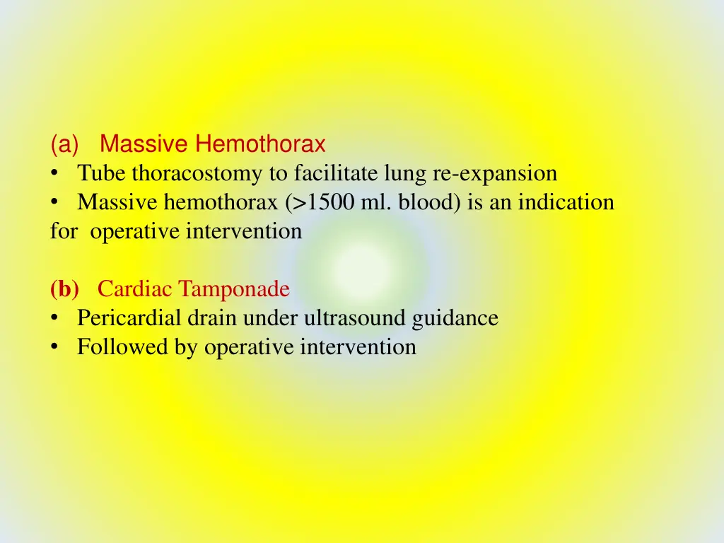 a massive hemothorax tube thoracostomy