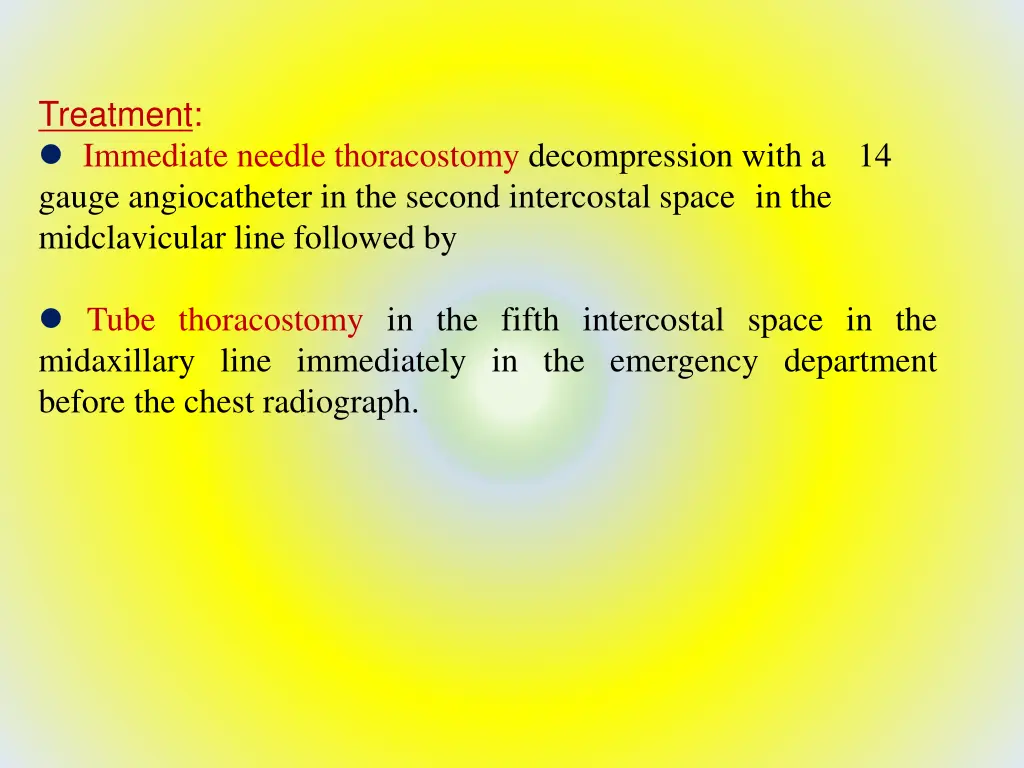 treatment immediate needle thoracostomy