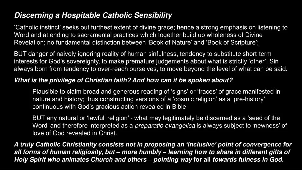 discerning a hospitable catholic sensibility