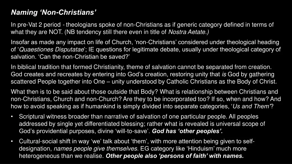 naming non christians