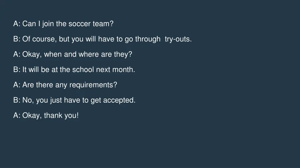 a can i join the soccer team