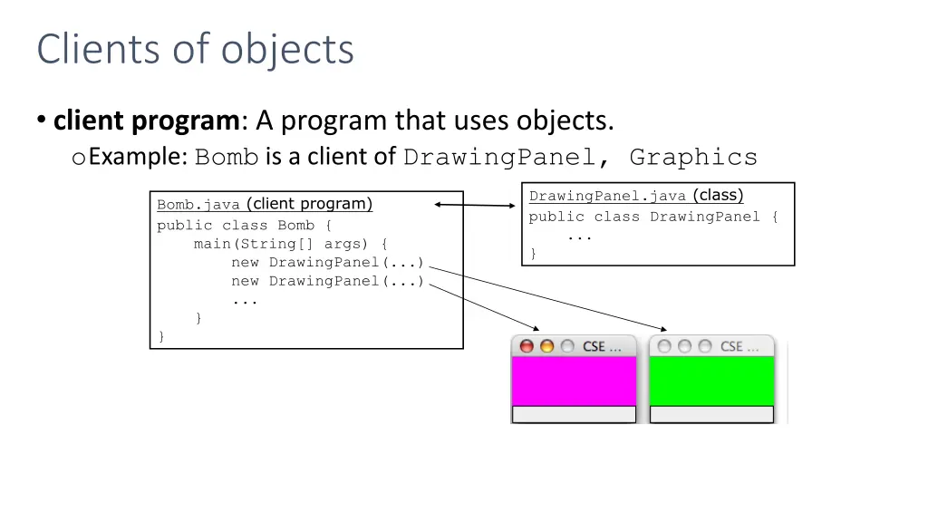 clients of objects
