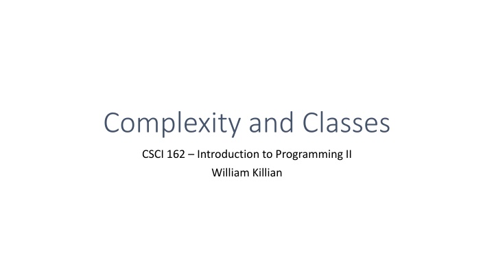complexity and classes
