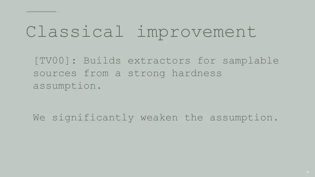 classical improvement