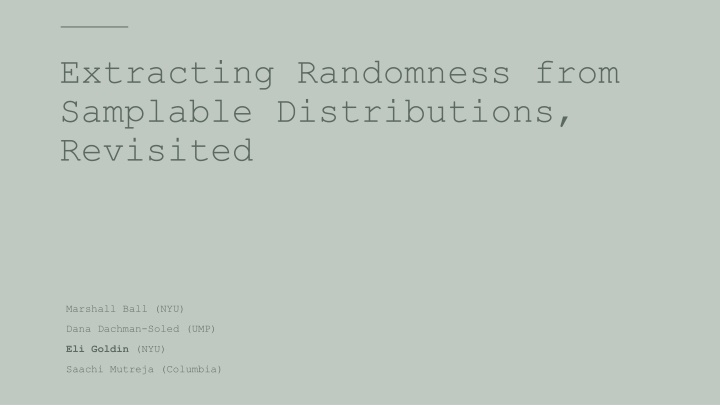 extracting randomness from samplable