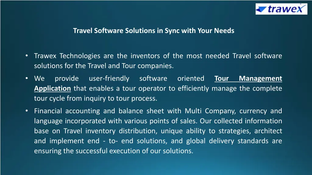 travel software solutions in sync with your needs