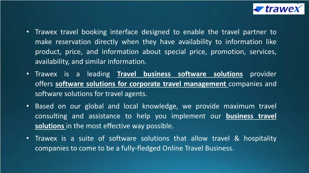 trawex travel booking interface designed