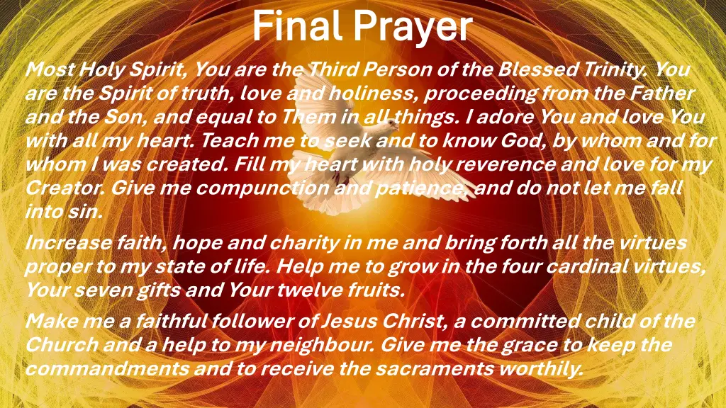 final prayer final prayer