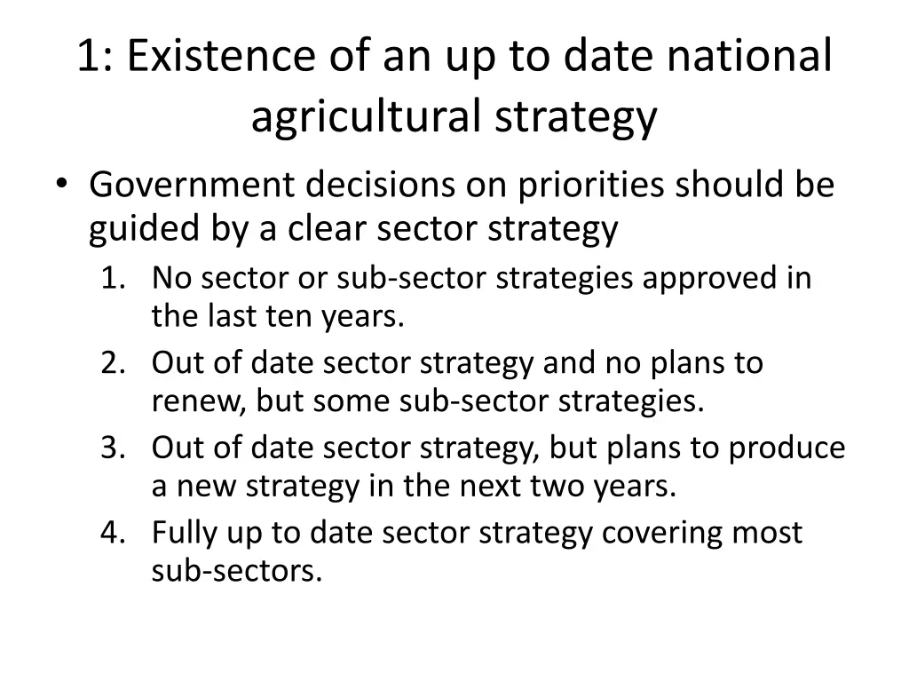 1 existence of an up to date national