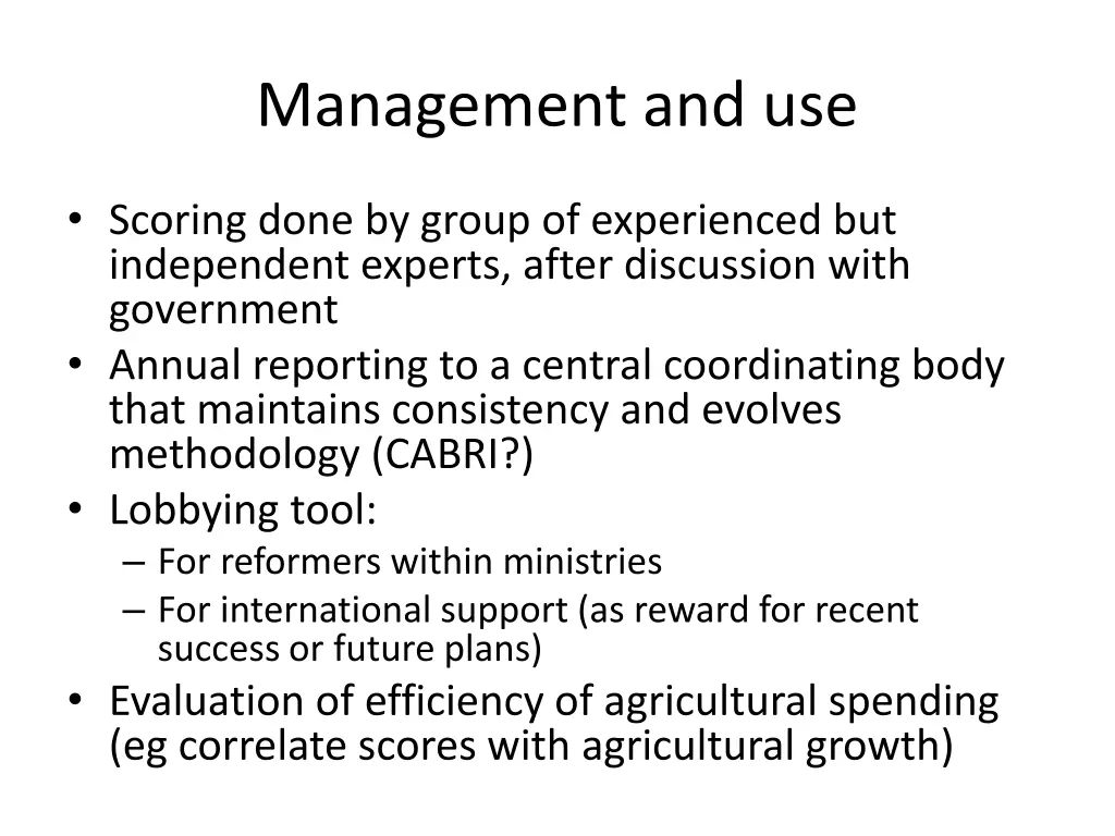 management and use
