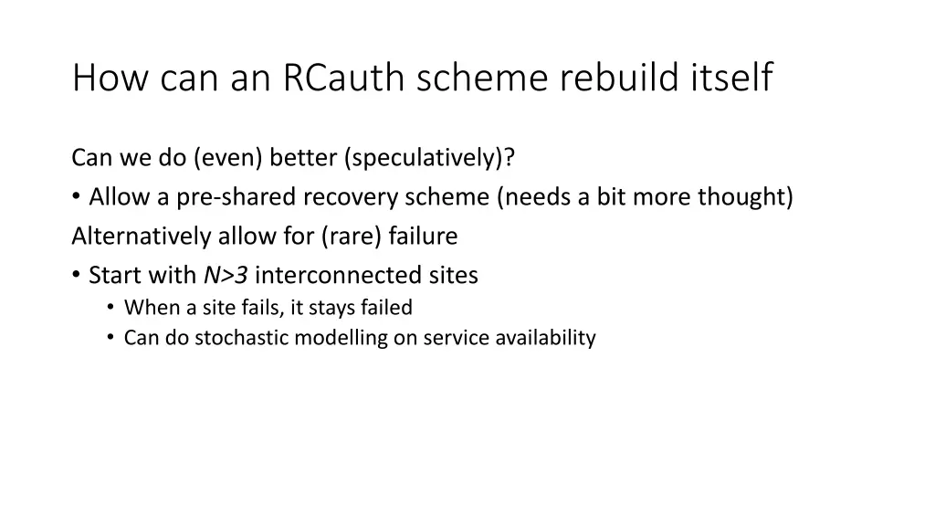 how can an rcauth scheme rebuild itself 2