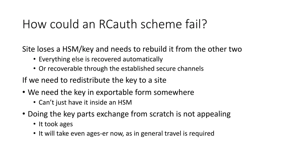 how could an rcauth scheme fail