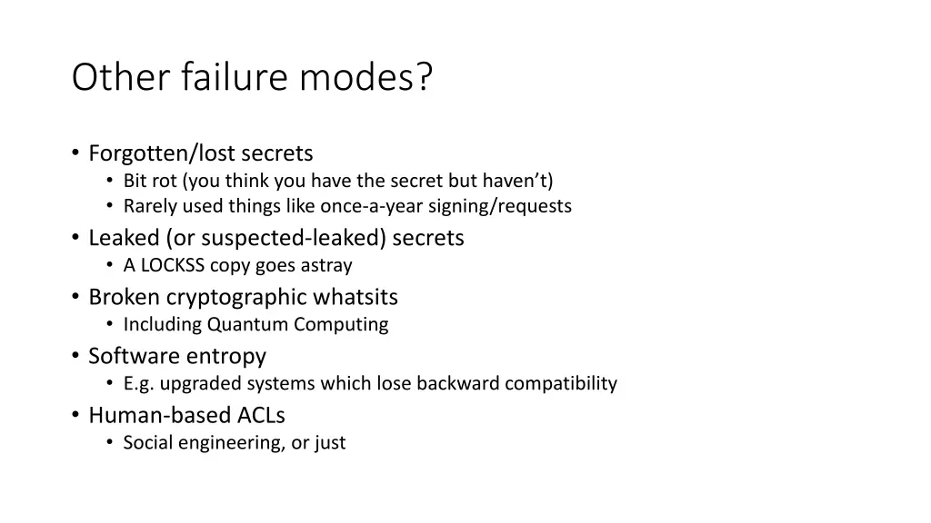 other failure modes