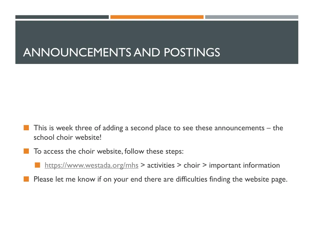 announcements and postings