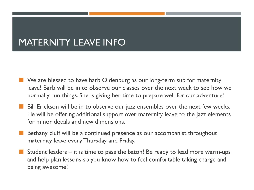 maternity leave info
