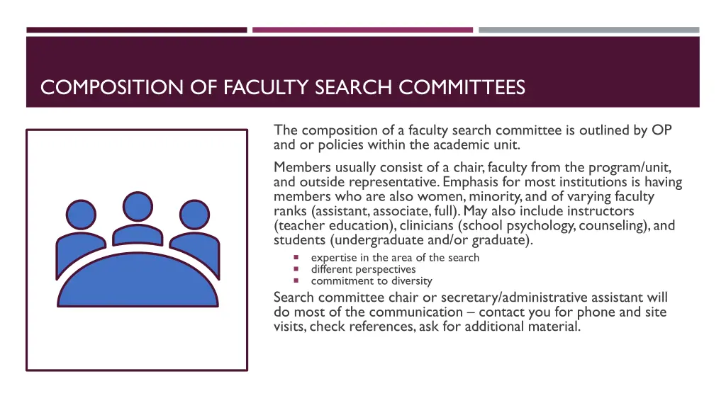 composition of faculty search committees
