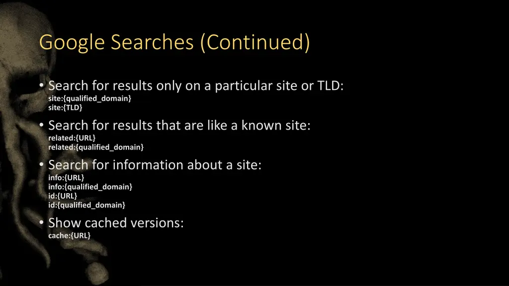google searches continued 2
