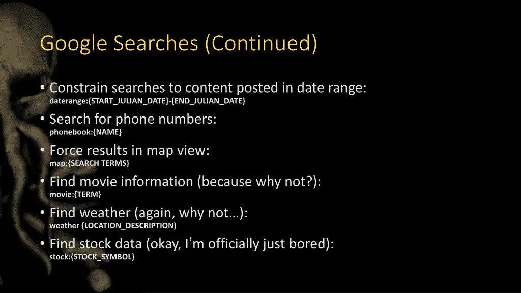 google searches continued 5