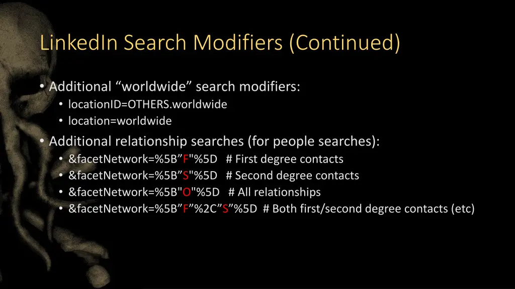 linkedin search modifiers continued