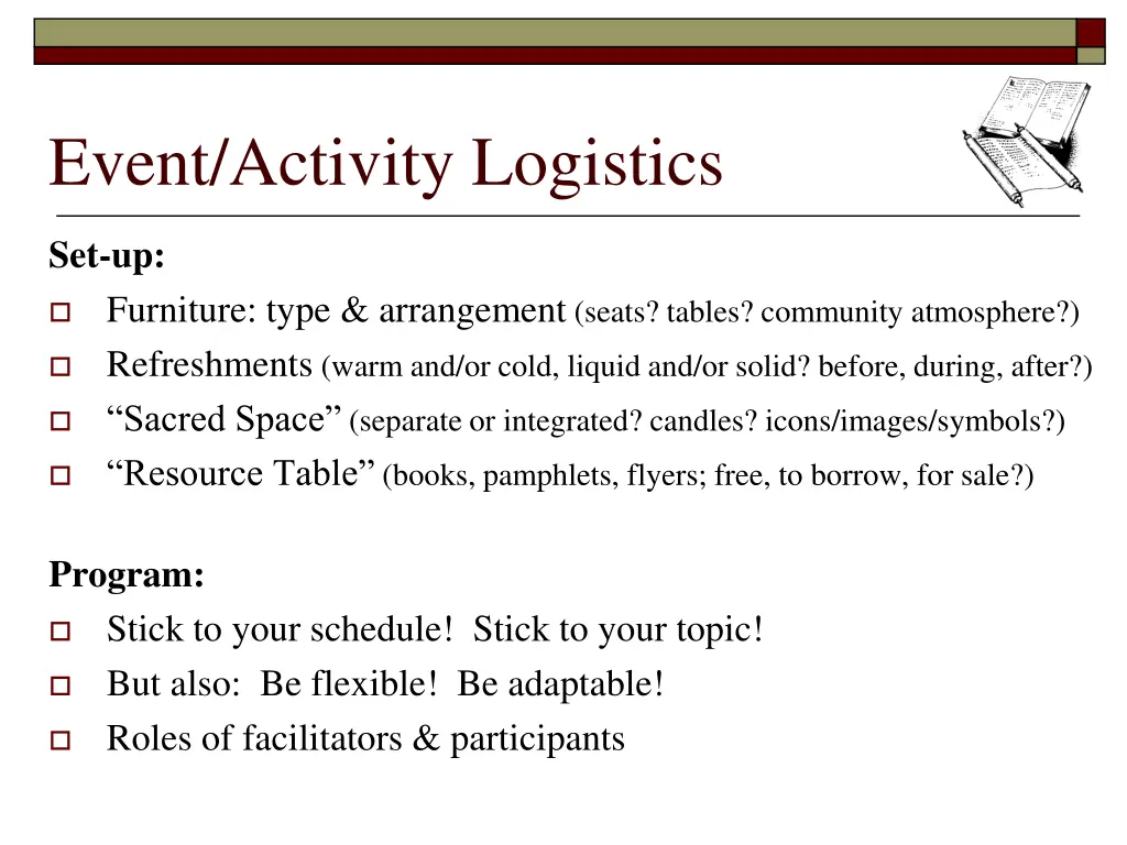 event activity logistics 1