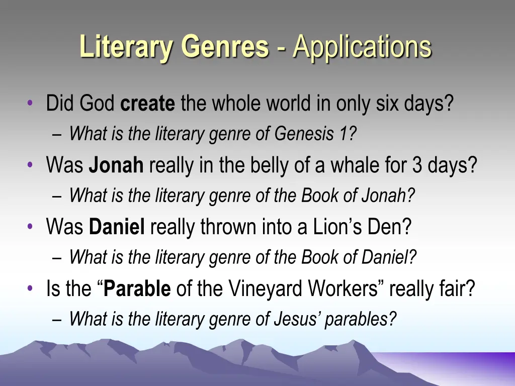literary genres applications