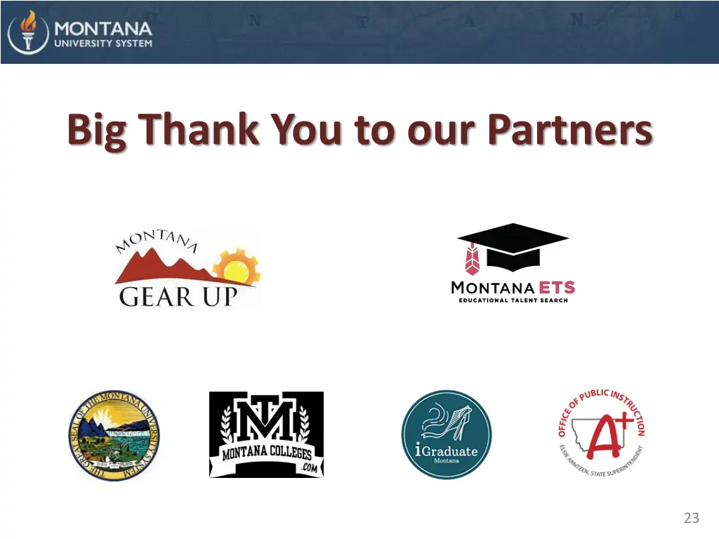 big thank you to our partners