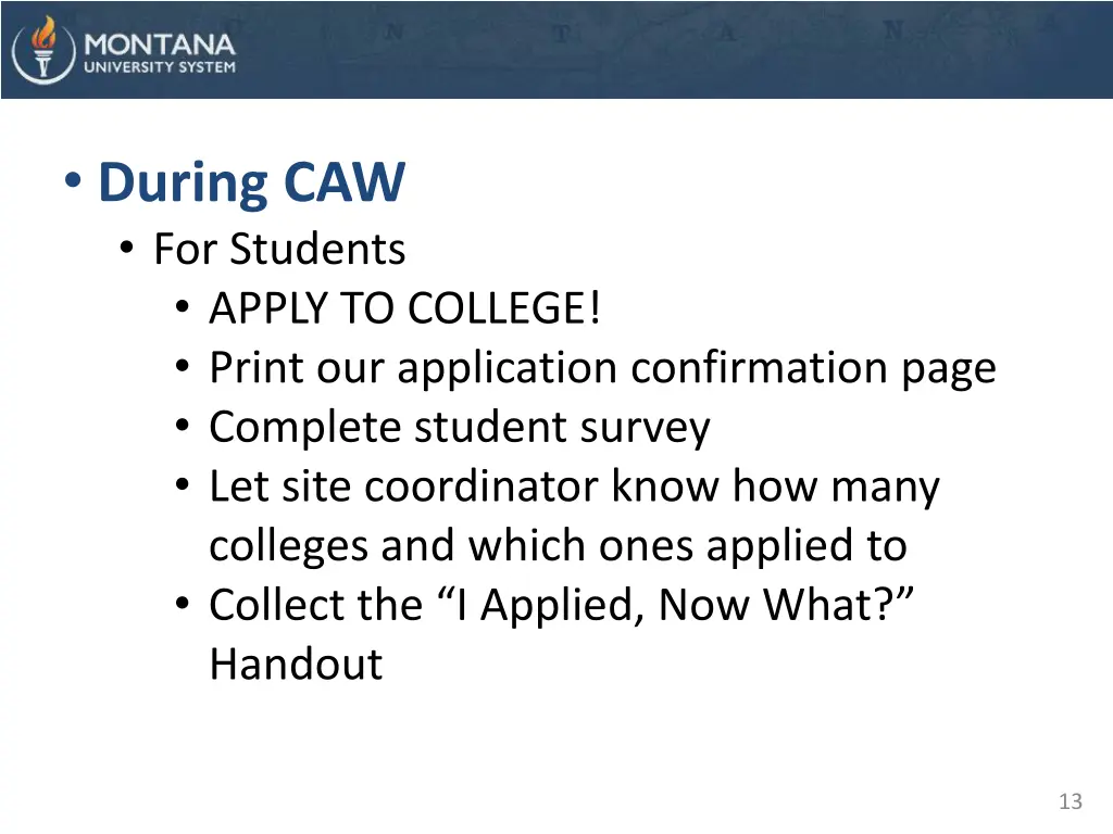during caw for students apply to college print