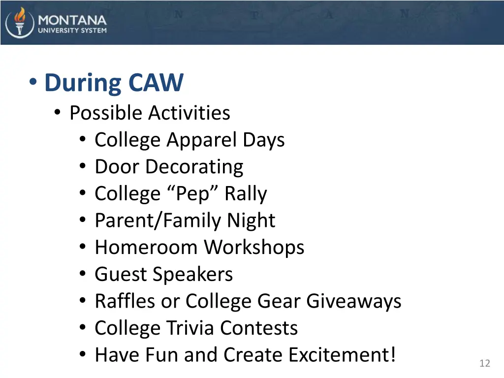 during caw possible activities college apparel