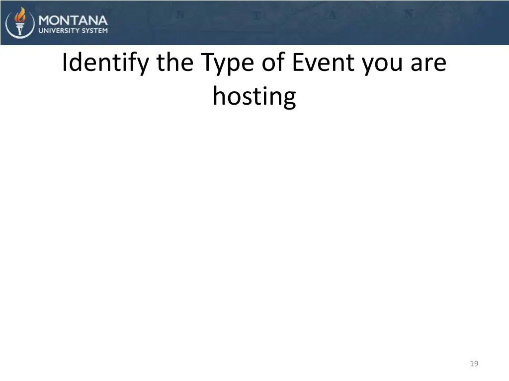 identify the type of event you are hosting