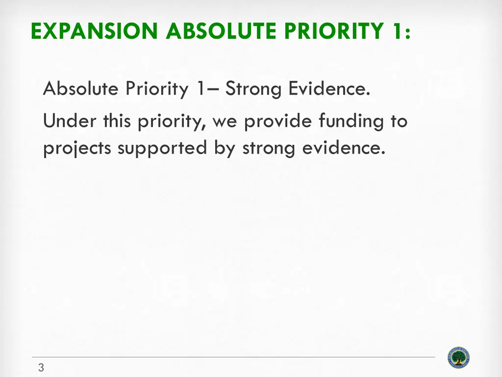 expansion absolute priority 1