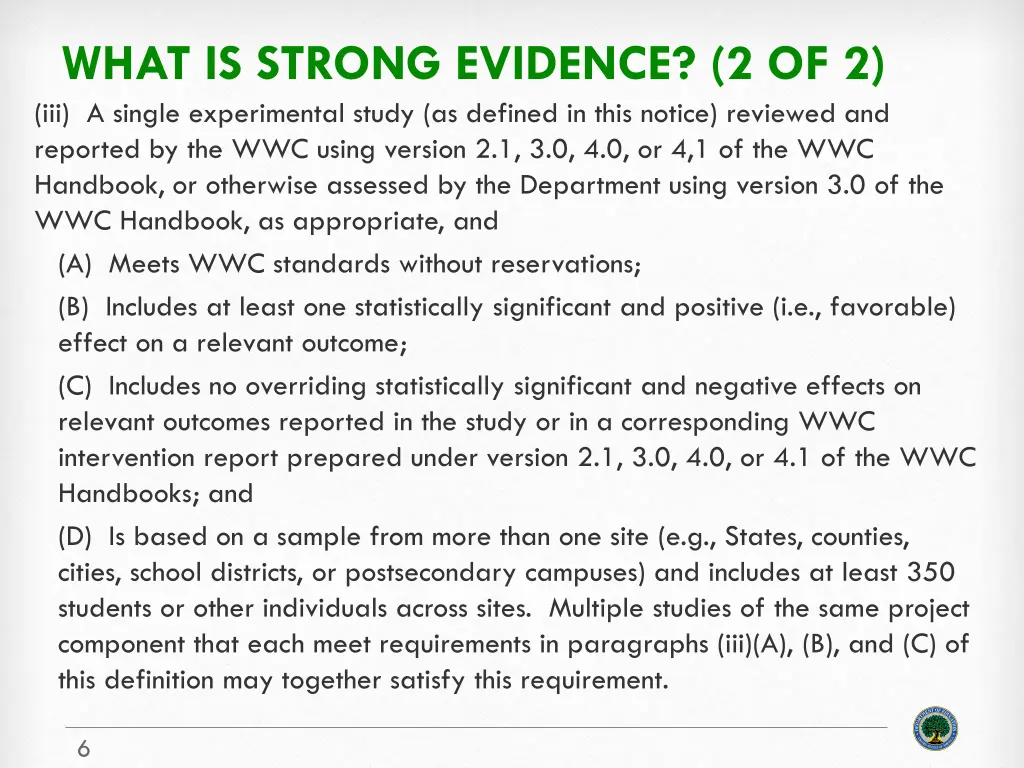 what is strong evidence 2 of 2 iii a single