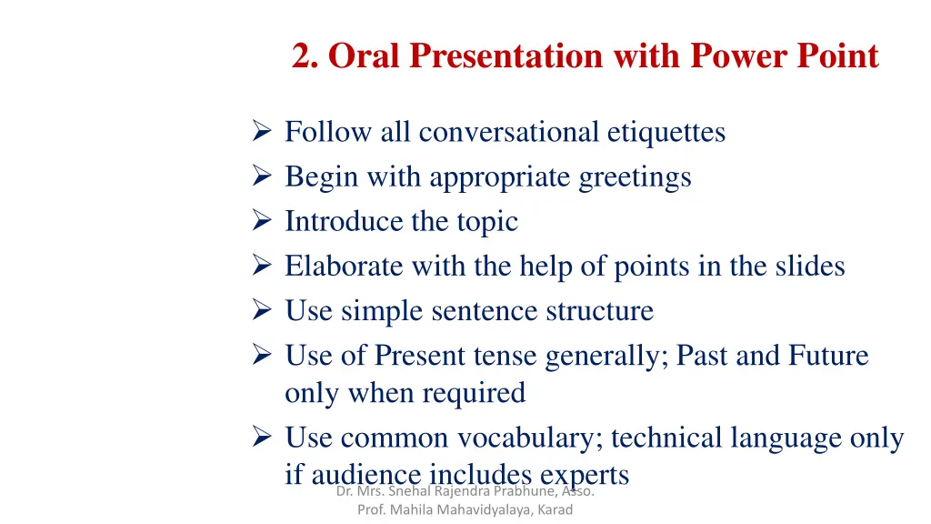 2 oral presentation with power point