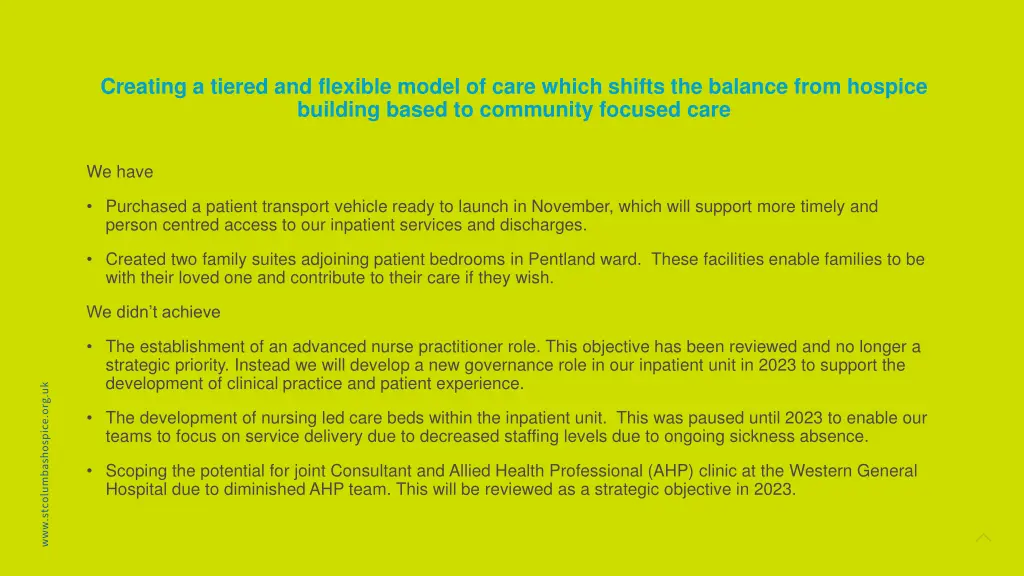 creating a tiered and flexible model of care 1