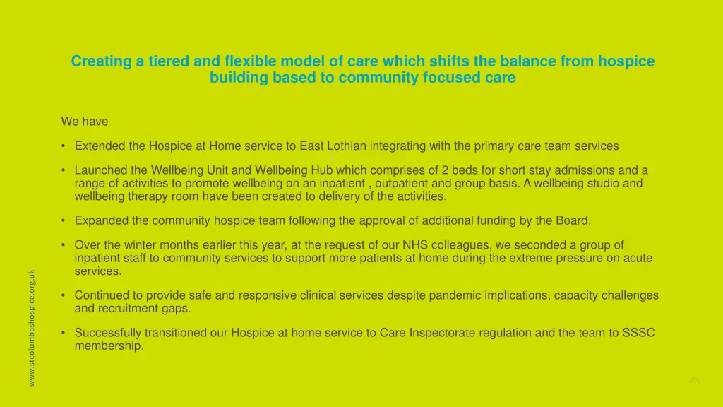 creating a tiered and flexible model of care