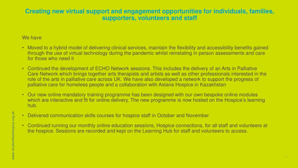 creating new virtual support and engagement