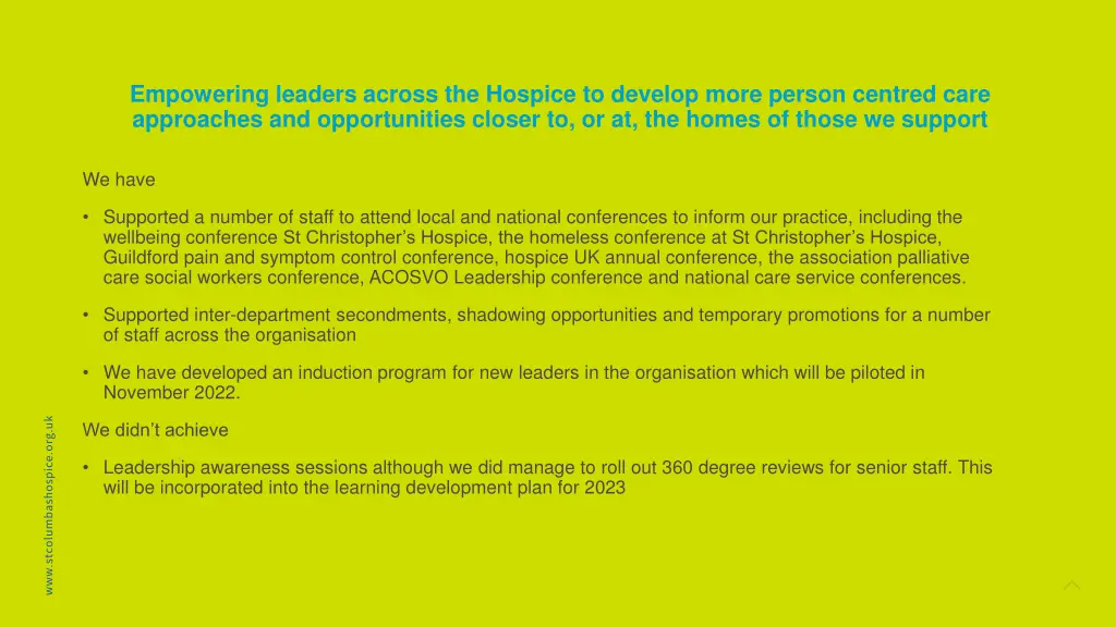 empowering leaders across the hospice to develop 1
