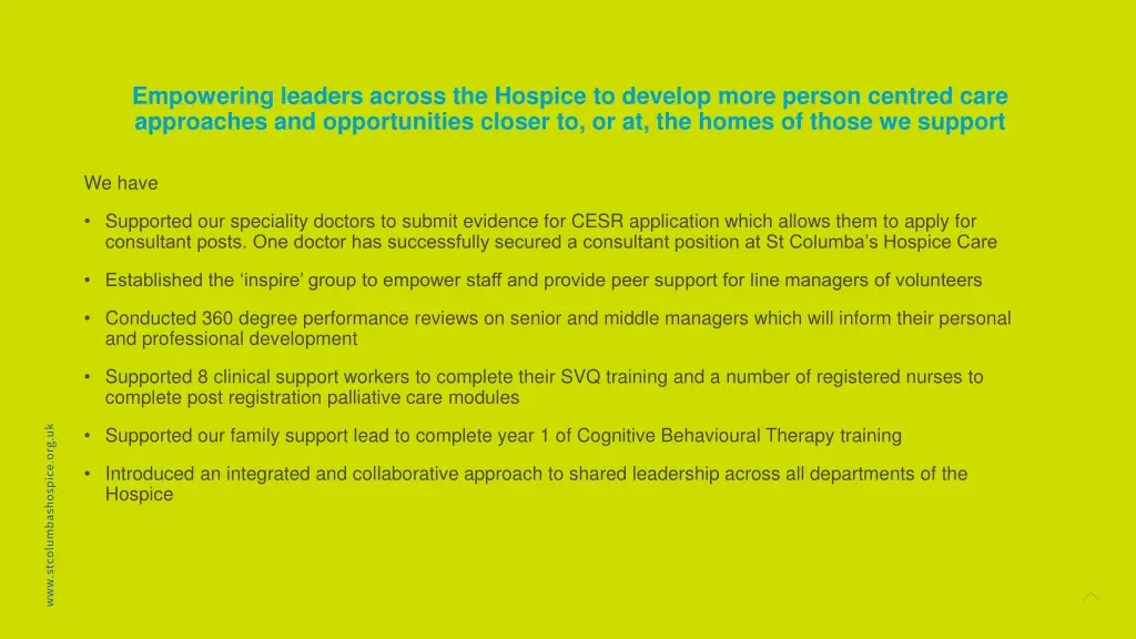 empowering leaders across the hospice to develop
