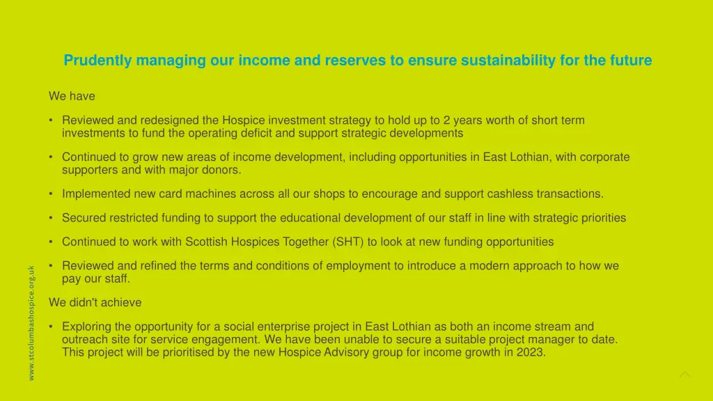 prudently managing our income and reserves