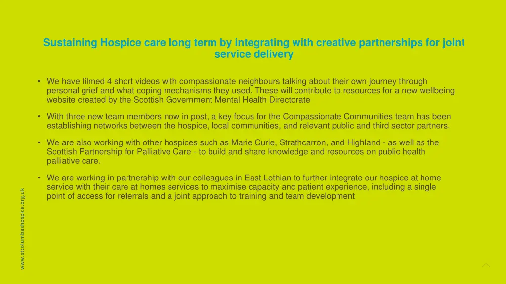 sustaining hospice care long term by integrating
