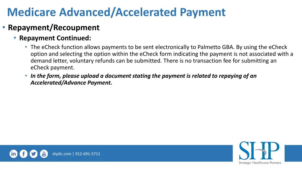 medicare advanced accelerated payment repayment 1