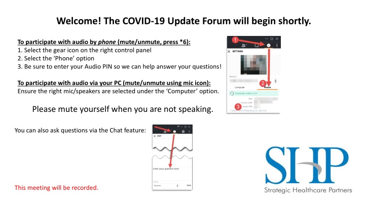 welcome the covid 19 update forum will begin